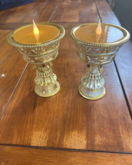 Rechargeable Led Butter Lamp Buddhist Gold and Silver L (ship from Brisbane, QLD)
